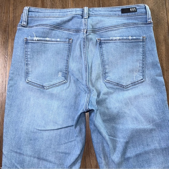 KUT Rachael Fab Ab Mom Jeans Ankle Crop Straight High Rise Raw Hem Button Fly - Picture 7 of 8